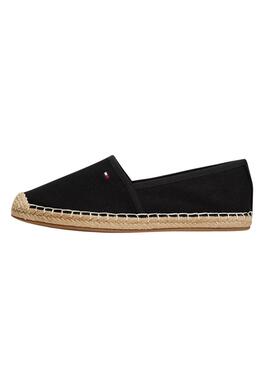 Alpargatas Tommy Hilfiger Flag Canvas negro para mujer