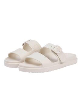 Sandalias Tommy Hilfiger Light doble tira beige para mujer