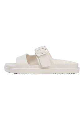 Sandalias Tommy Hilfiger Light doble tira beige para mujer