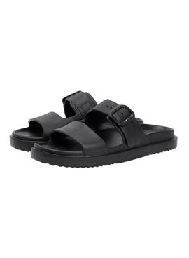 Sandalias Tommy Hilfiger Light doble tira negro para mujer