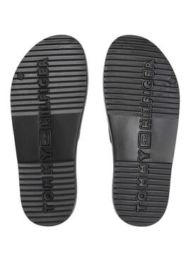 Sandalias Tommy Hilfiger Light doble tira negro para mujer