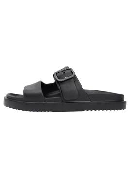 Sandalias Tommy Hilfiger Light doble tira negro para mujer
