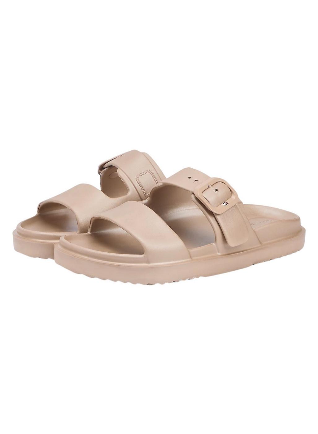 Sandalias Tommy Hilfiger Light doble tira dorado para mujer