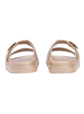 Sandalias Tommy Hilfiger Light doble tira dorado para mujer