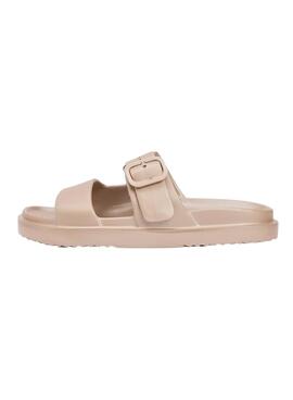 Sandalias Tommy Hilfiger Light doble tira dorado para mujer