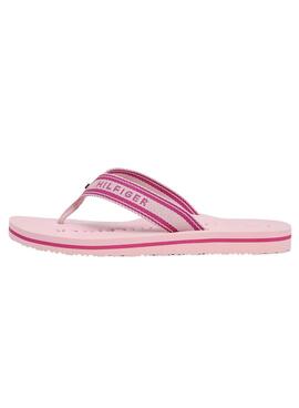 Chanclas Tommy Hilfiger Webbing rosa para mujer