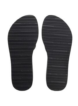 Chanclas Tommy Hilfiger Flag Print con cuña negro para mujer