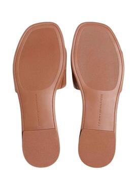Sandalias Tommy Hilfiger mules Hardware marrón de piel para mujer