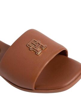 Sandalias Tommy Hilfiger mules Hardware marrón de piel para mujer