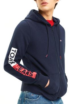 Sudadera Tommy Jeans Graphic Zip Azul Hombre