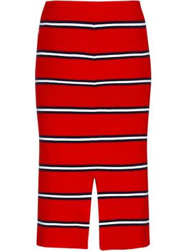 Falda Tommy Jeans Knitted Stripe Rojo Mujer