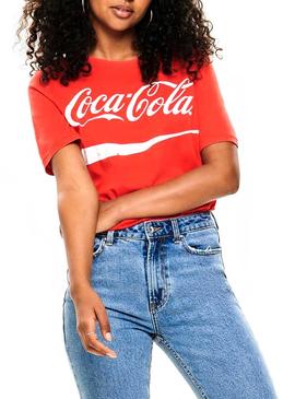 Camiseta Only Coca Cola Rojo Mujer
