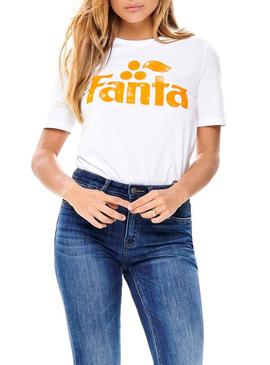 Camiseta Only Fanta Blanco Mujer