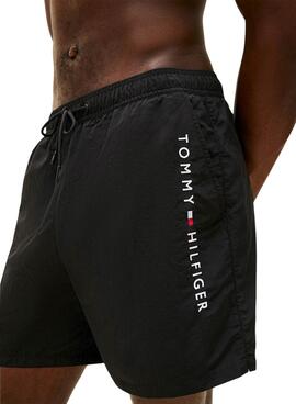 Bañador Tommy Hilfiger logo negro para hombre