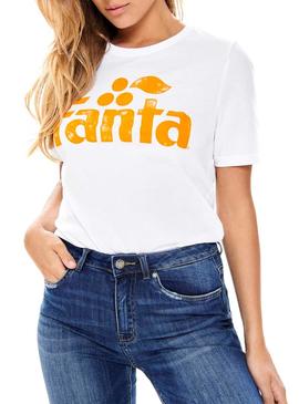 Camiseta Only Fanta Blanco Mujer