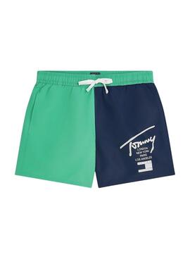 Bañador Tommy Jeans bicolor azul y verde para hombre