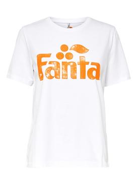 Camiseta Only Fanta Blanco Mujer