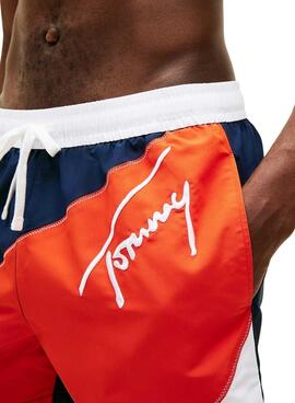 Bañador Tommy Jeans tricolor azul rojo y blanco para hombre