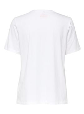 Camiseta Only Fanta Blanco Mujer