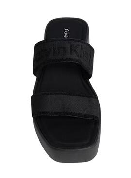 Sandalias Calvin Klein Jeans Flatform negro para mujer