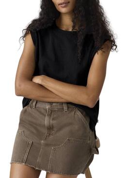 Camiseta Levis Boxy Tank negro para mujer