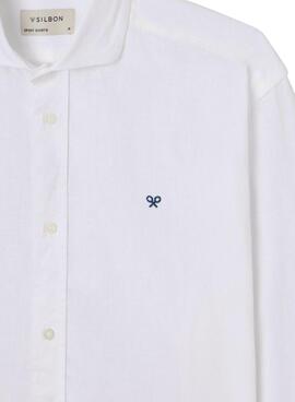 Camisa Silbon Sport Lino blanco para hombre