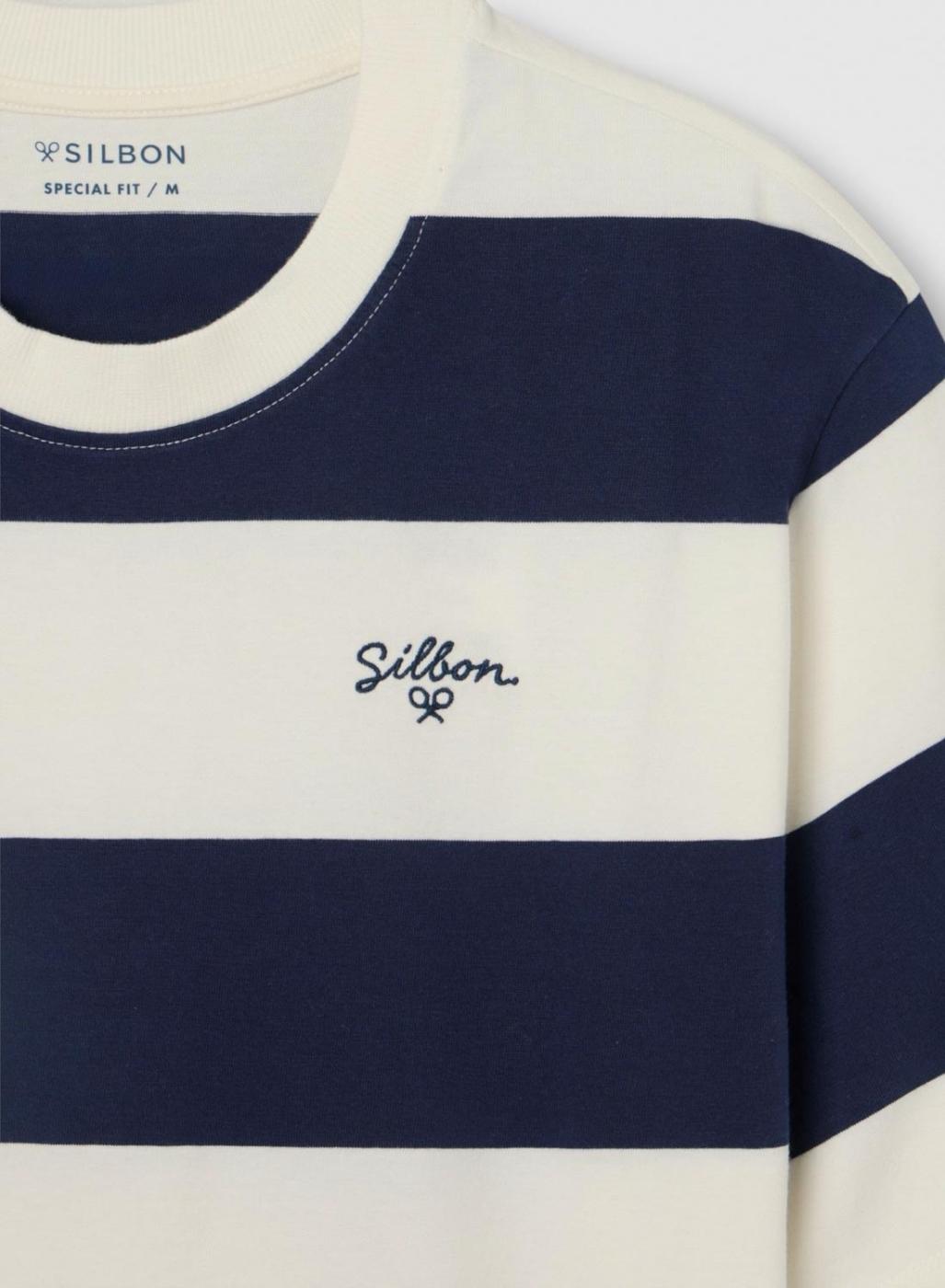 Camiseta Silbon Special fit boxy rayas para hombre