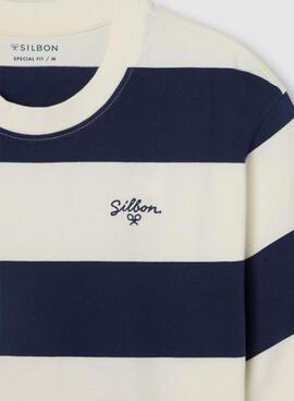Camiseta Silbon Special fit boxy rayas para hombre