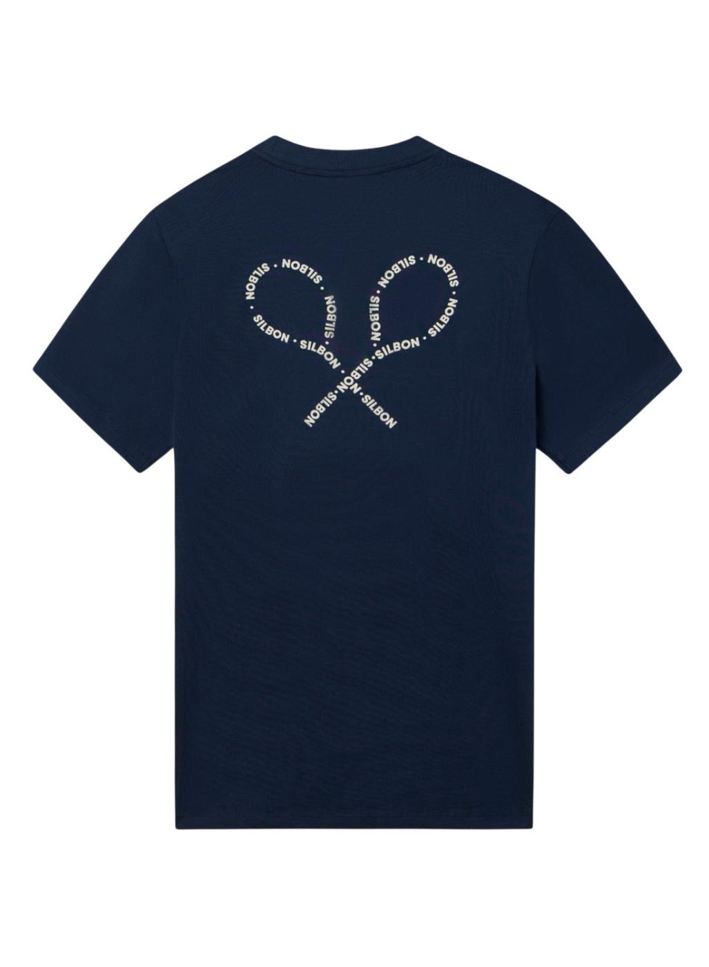 Camiseta Silbon Lettering azul marino para hombre