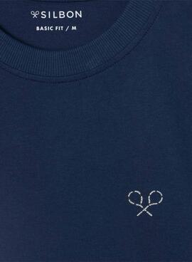 Camiseta Silbon Lettering azul marino para hombre