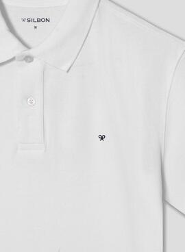 Polo Silbon cásico blanco para hombre

