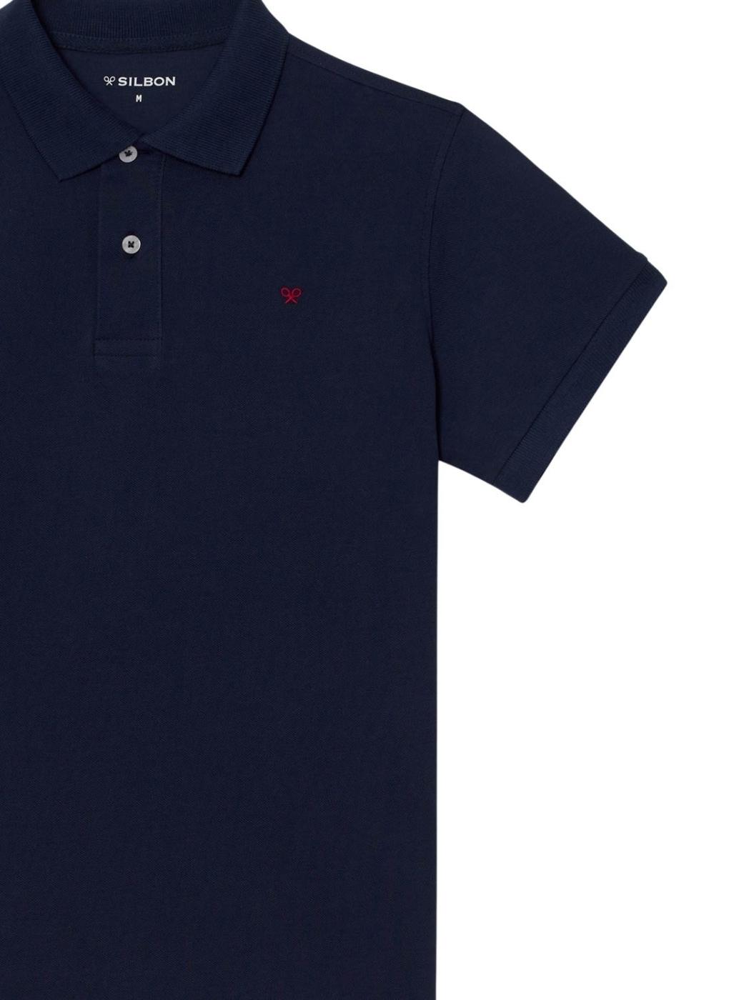 Polo Silbon cásico azul marino para hombre