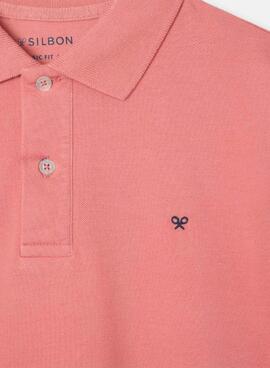 Polo Silbon cásico coral para hombre
