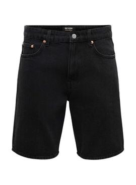 Bermudas Only and Sons Sedge negro para hombre