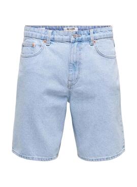 Bermudas Only and Sons Sedge denim claro para hombre