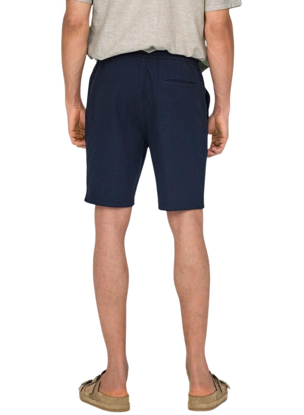 Bermudas Only and Sons Linus azul marino para hombre