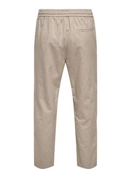 Pantalón Only and Sons Linus beige para hombre