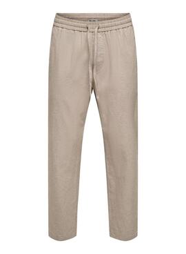 Pantalón Only and Sons Linus beige para hombre