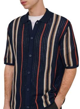 Polo Only and Sons Leon azul marino para hombre