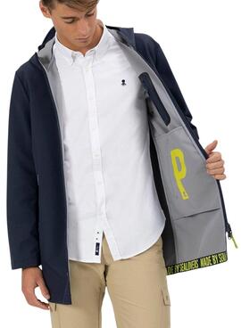 Parka El Pulpo impermeable azul marino para hombre