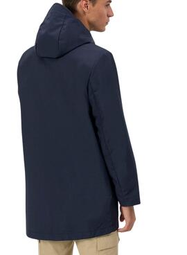 Parka El Pulpo impermeable azul marino para hombre