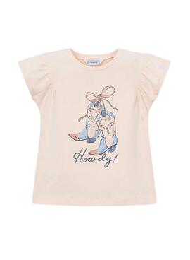 Camiseta Mayoral cowboy rosa empolvado para niña
