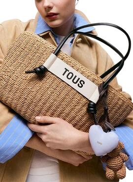 Capazo Tous grande Scoubidou natural y negro para mujer