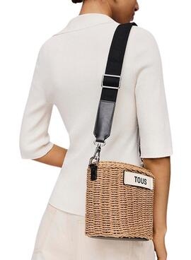 Bolso Tous saca Scoubidou natural y negro para mujer