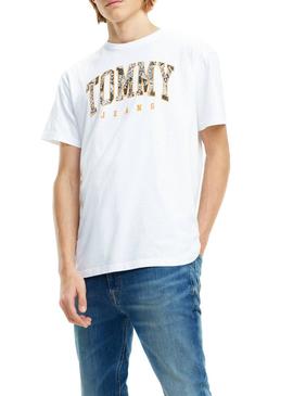 Camiseta Tommy Jeans Logo Print Blanco Hombre