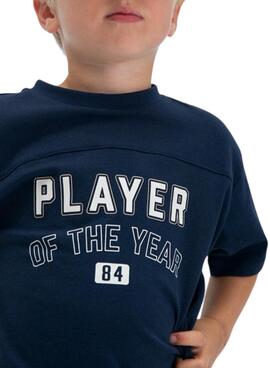 Conjunto camiseta y bermuda azul marino deportiva para niño