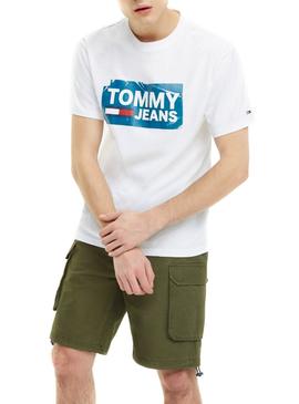 Camiseta Tommy Jeans Scratched Blanco Hombre
