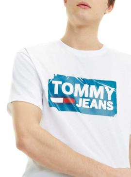 Camiseta Tommy Jeans Scratched Blanco Hombre