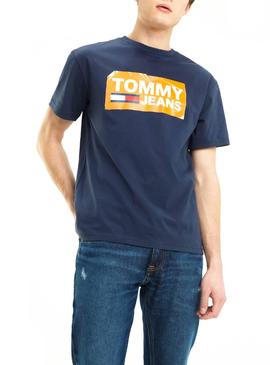 Camiseta Tommy Jeans Scratched Marino Hombre