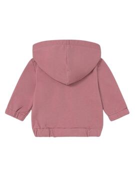 Sudadera con capucha Mayoral rosa empolvado para bebé